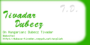tivadar dubecz business card